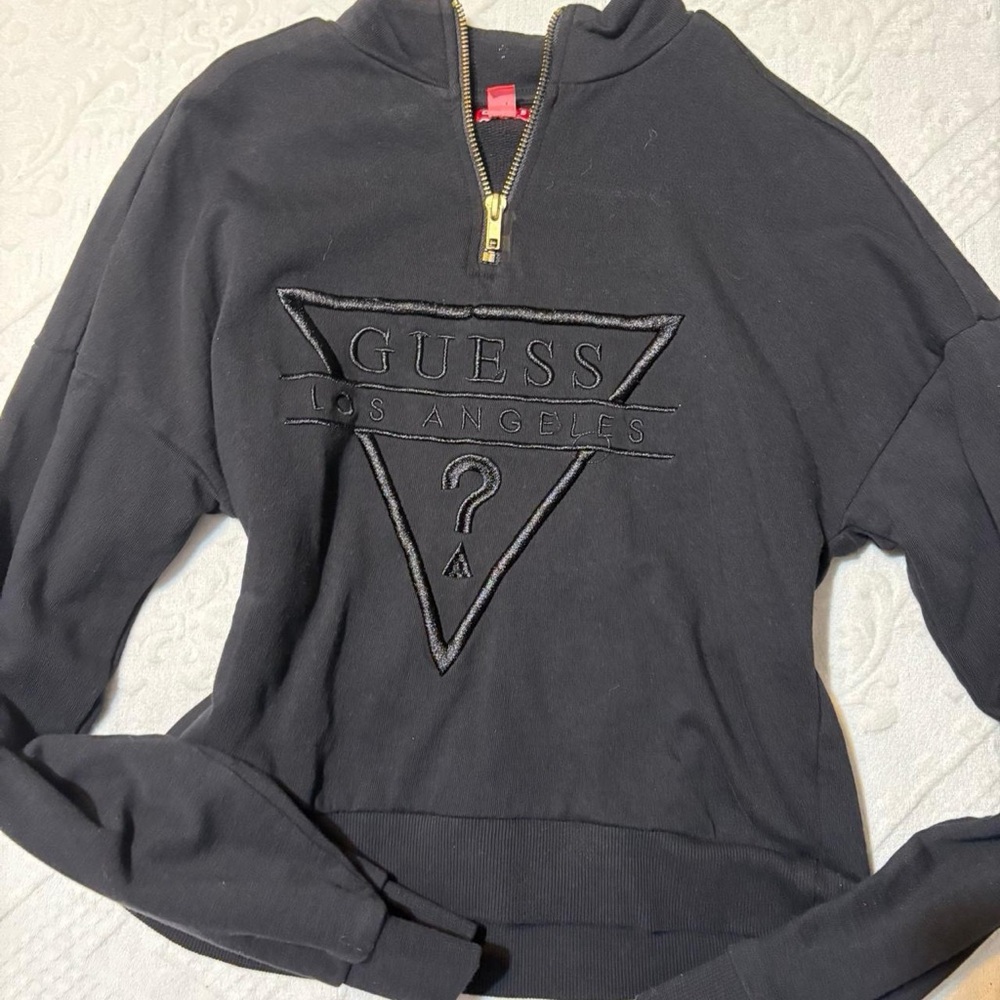 Guess Black Zip-Up Top
